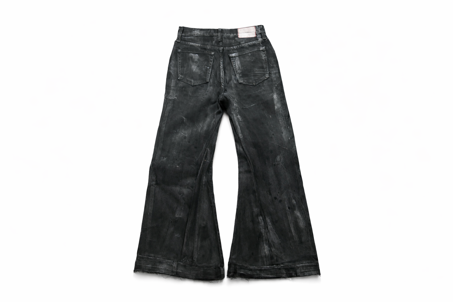 black (WAX) baggy flare jeans