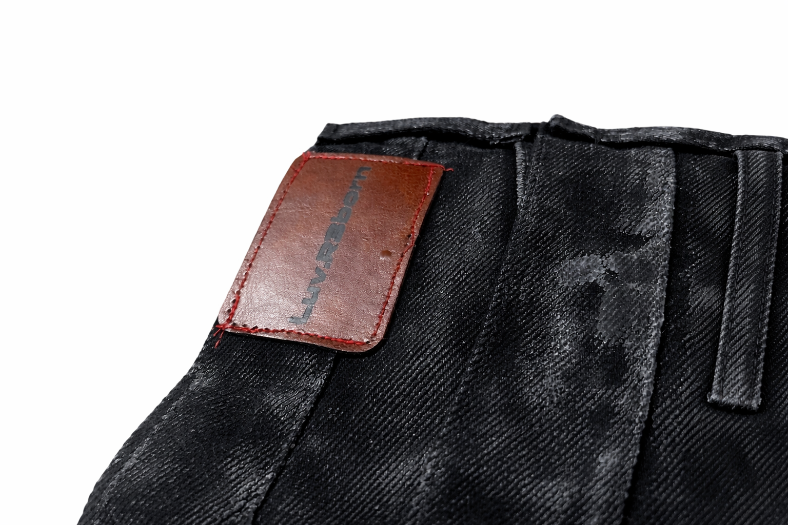 black double waist (WAX) Baggy flare jeans