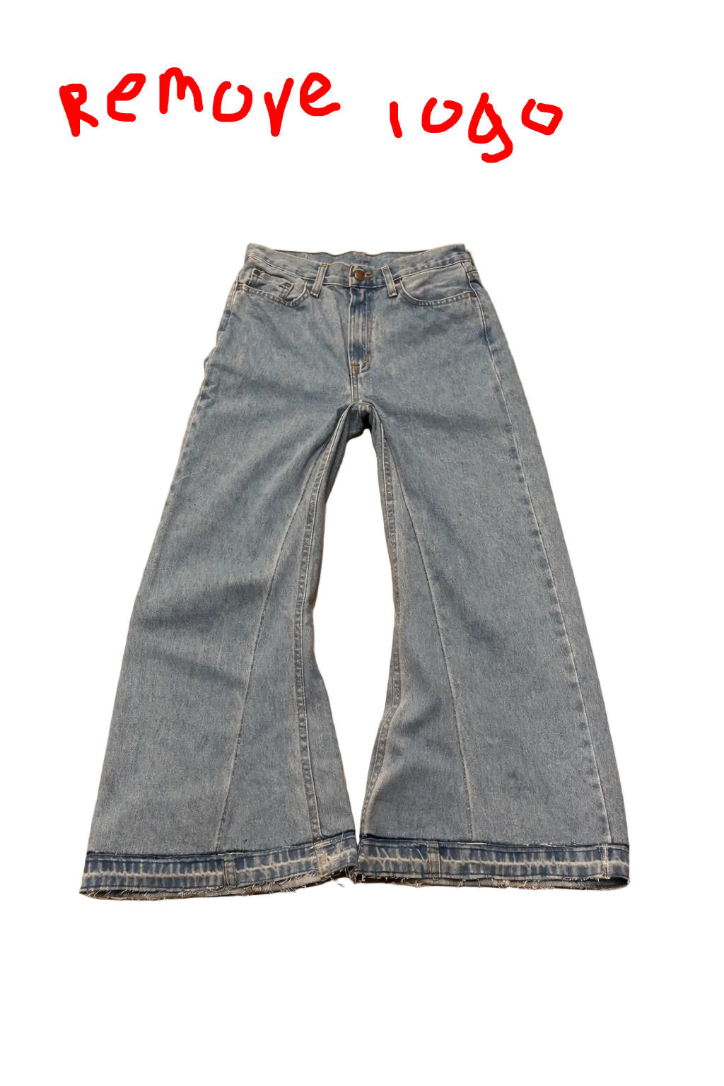 light wash baggy flare jeans