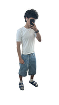 baggy light wash jorsts