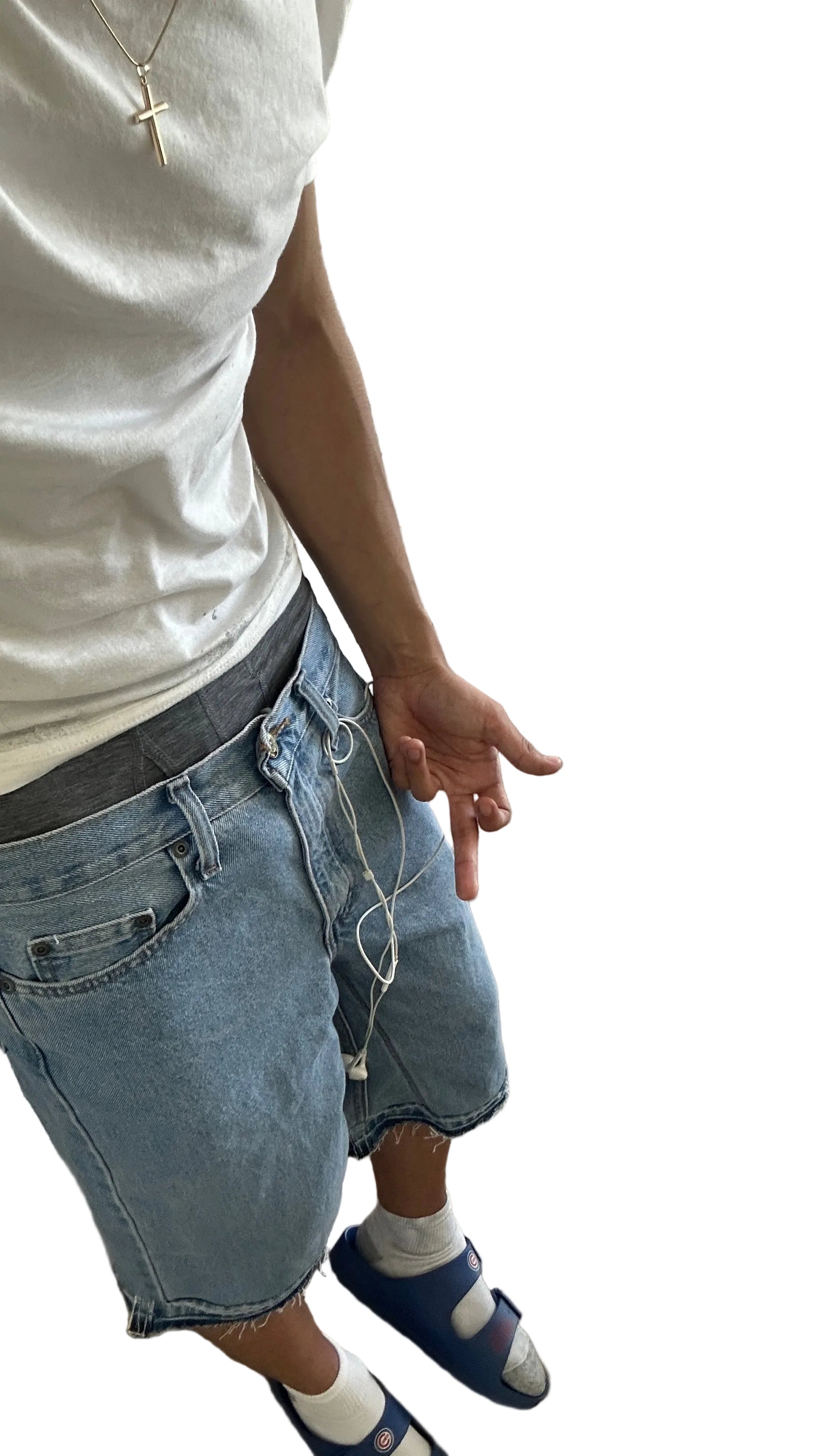 baggy light wash jorsts
