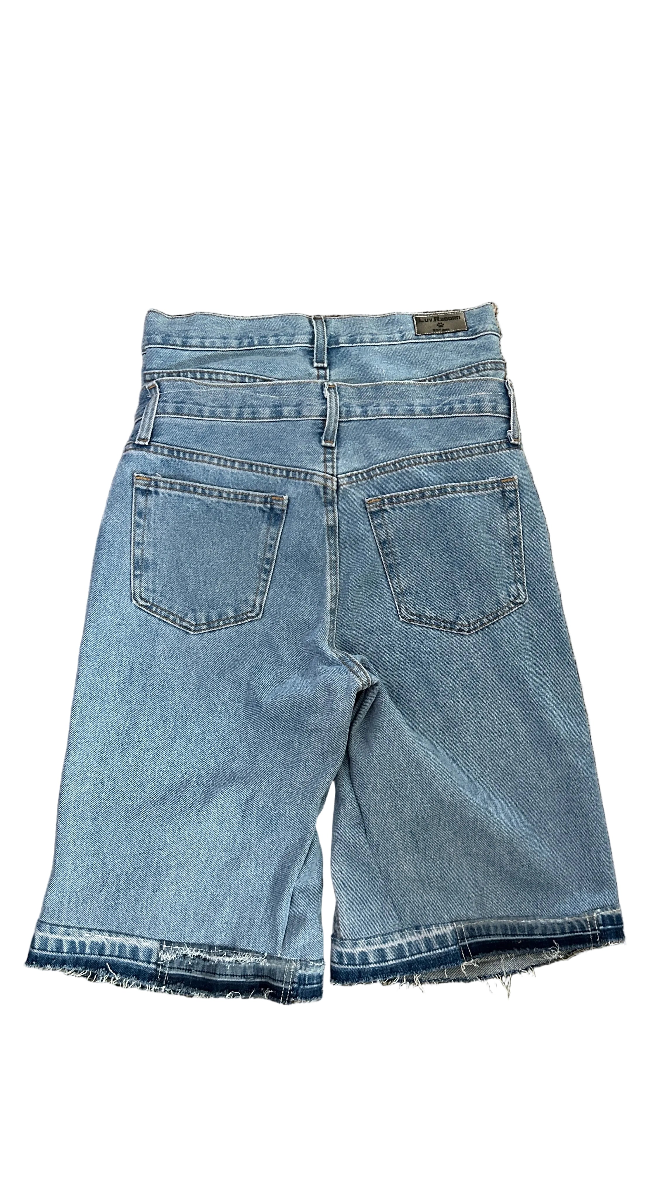 light wash double waist baggy jorts