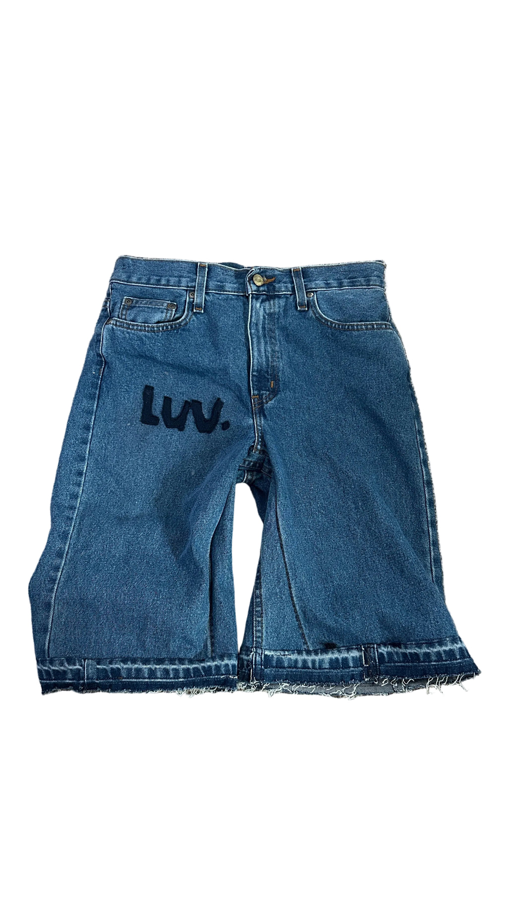 baggy dark wash jorts